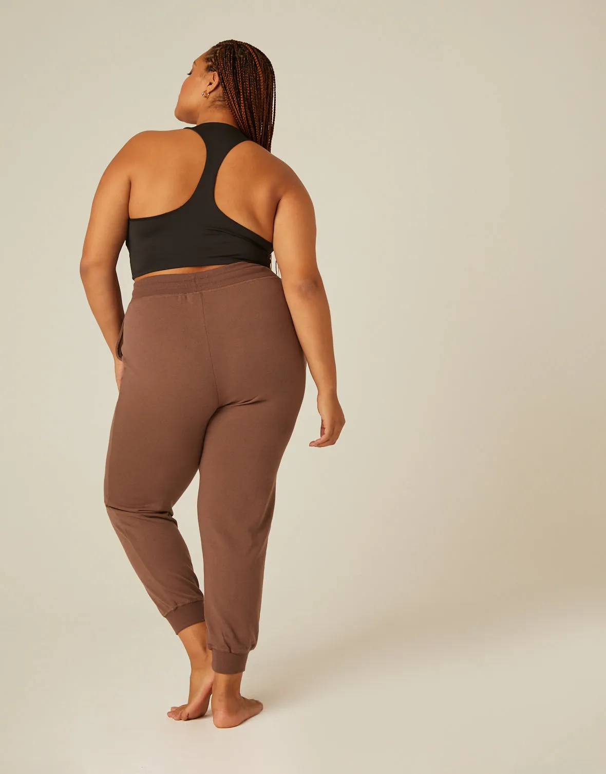 Plus Size Lightweight Stretch Knit Joggers