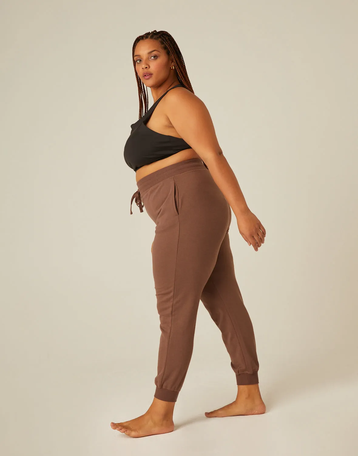 Plus Size Lightweight Stretch Knit Joggers