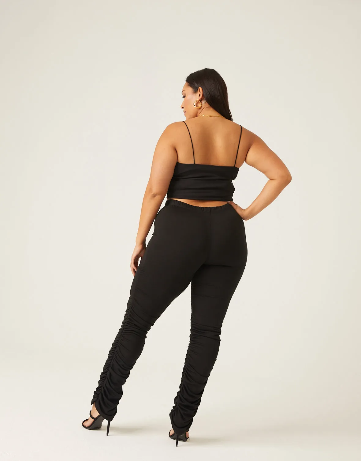 Plus Size Ruched Joggers