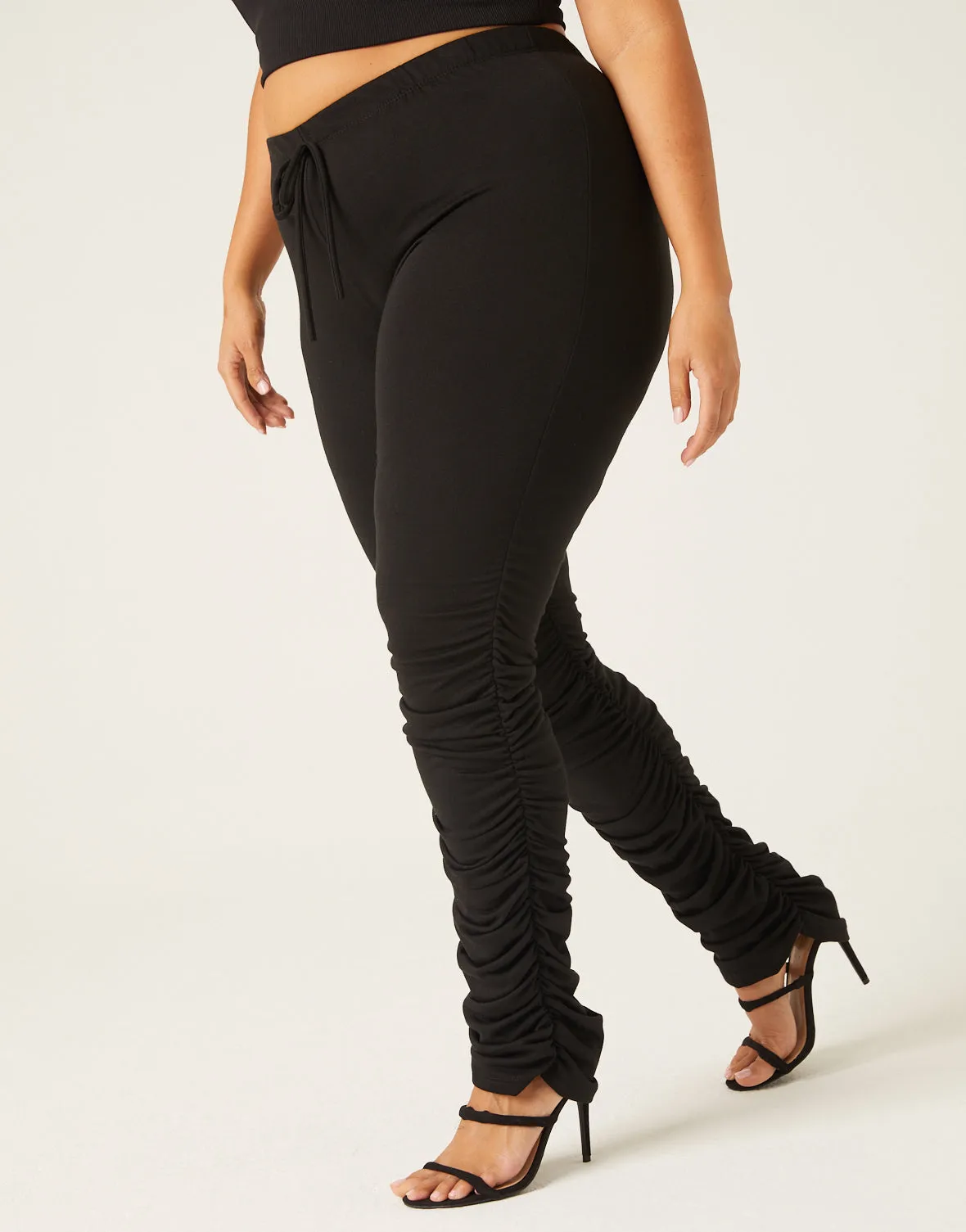 Plus Size Ruched Joggers