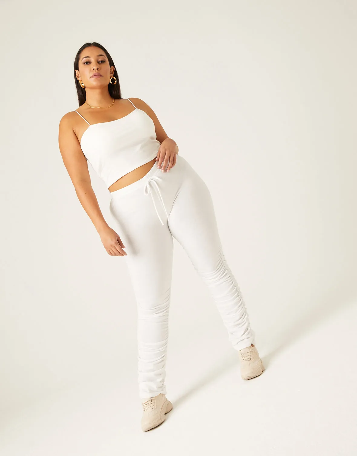 Plus Size Ruched Joggers