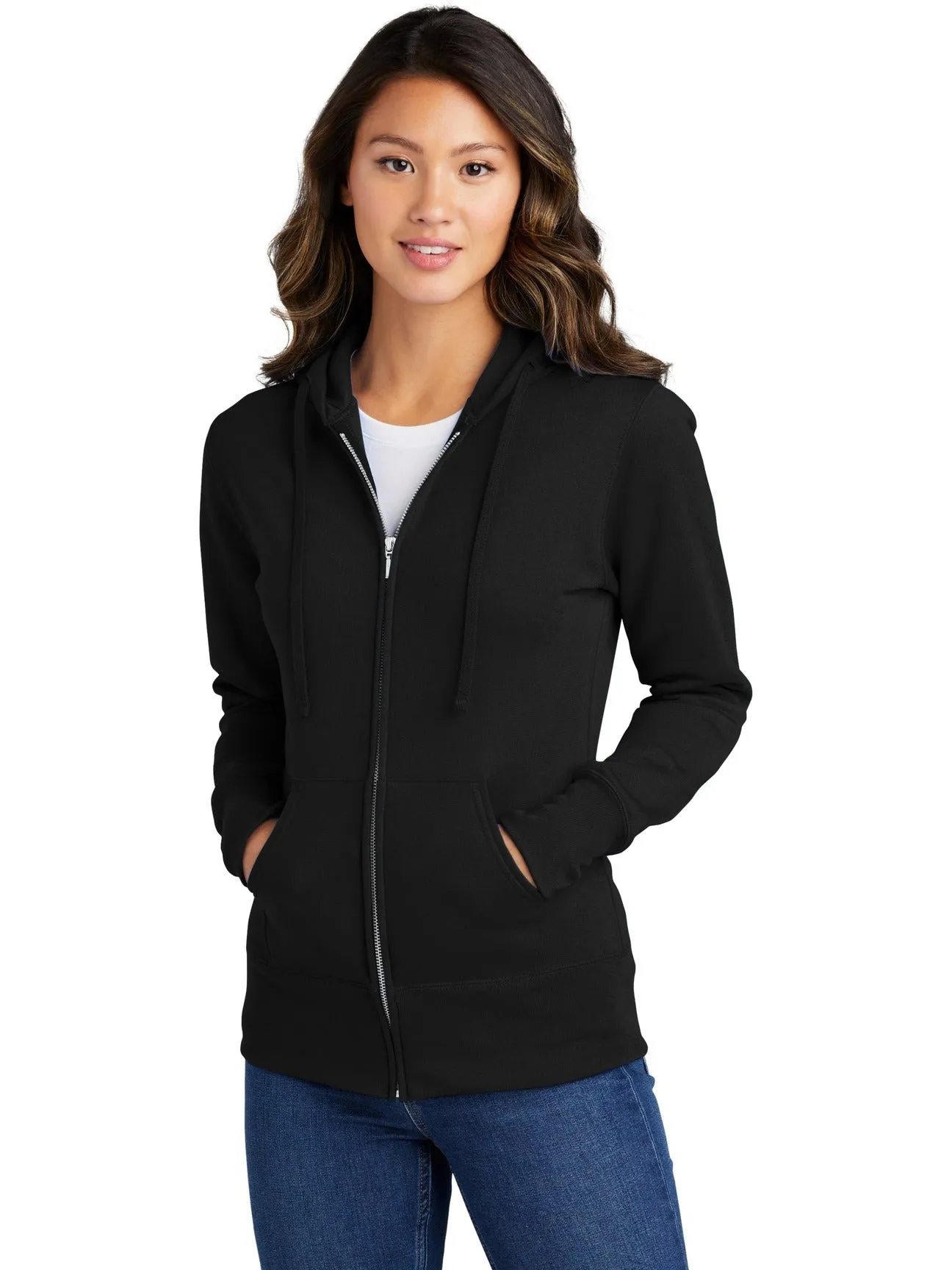 Port & Company Ladies Core Fleece Full-Zip Hooded Sweatshirt