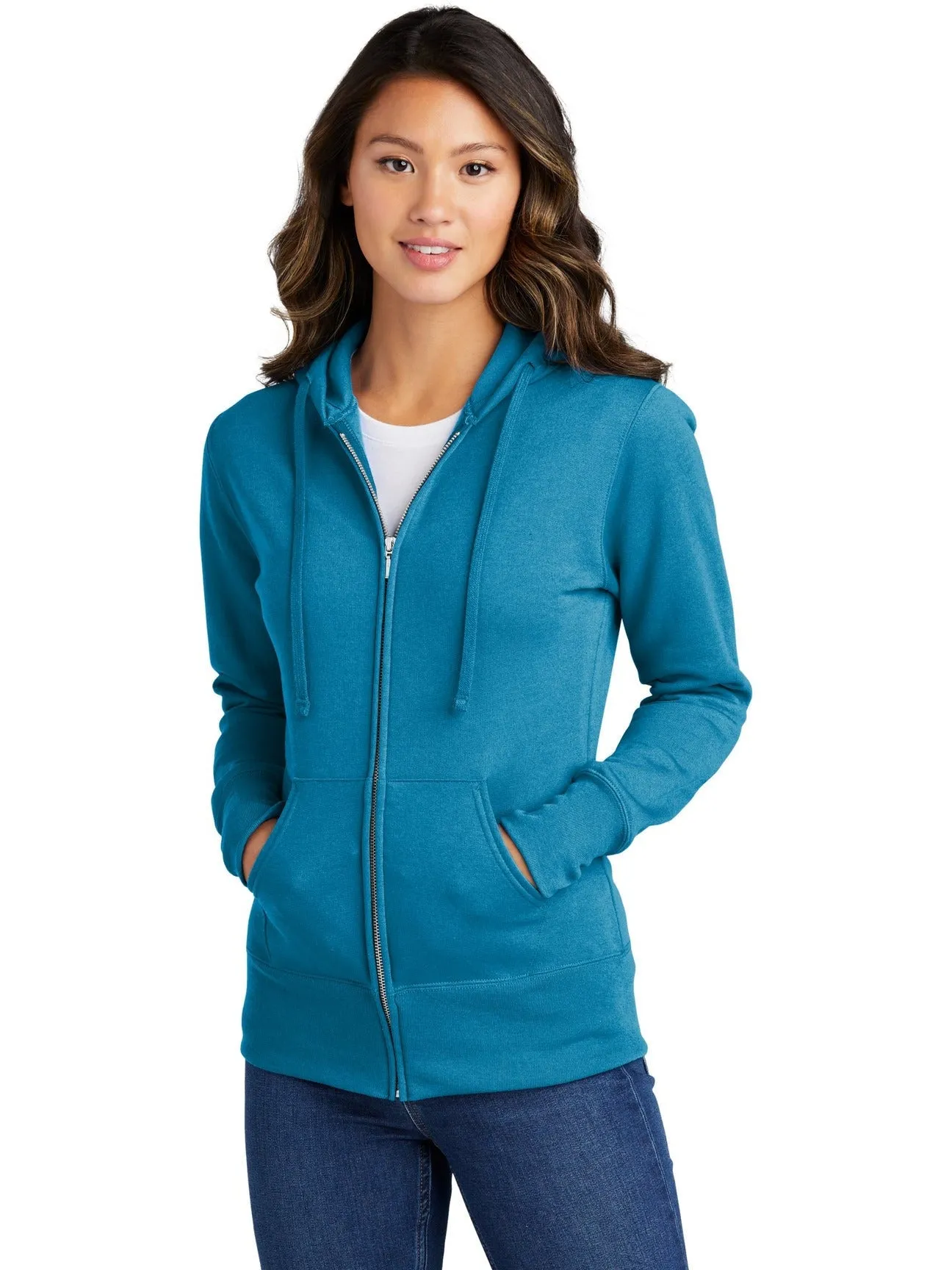 Port & Company Ladies Core Fleece Full-Zip Hooded Sweatshirt