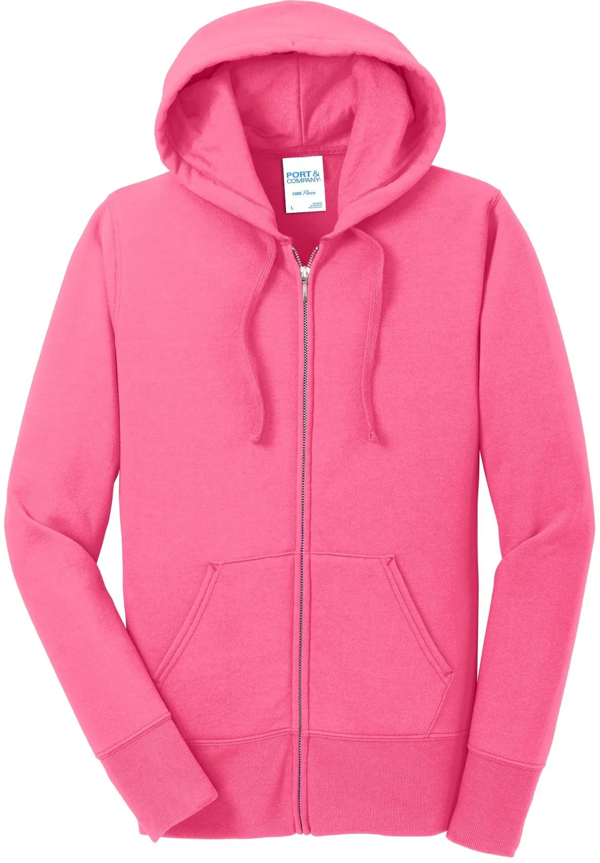 Port & Company Ladies Core Fleece Full-Zip Hooded Sweatshirt