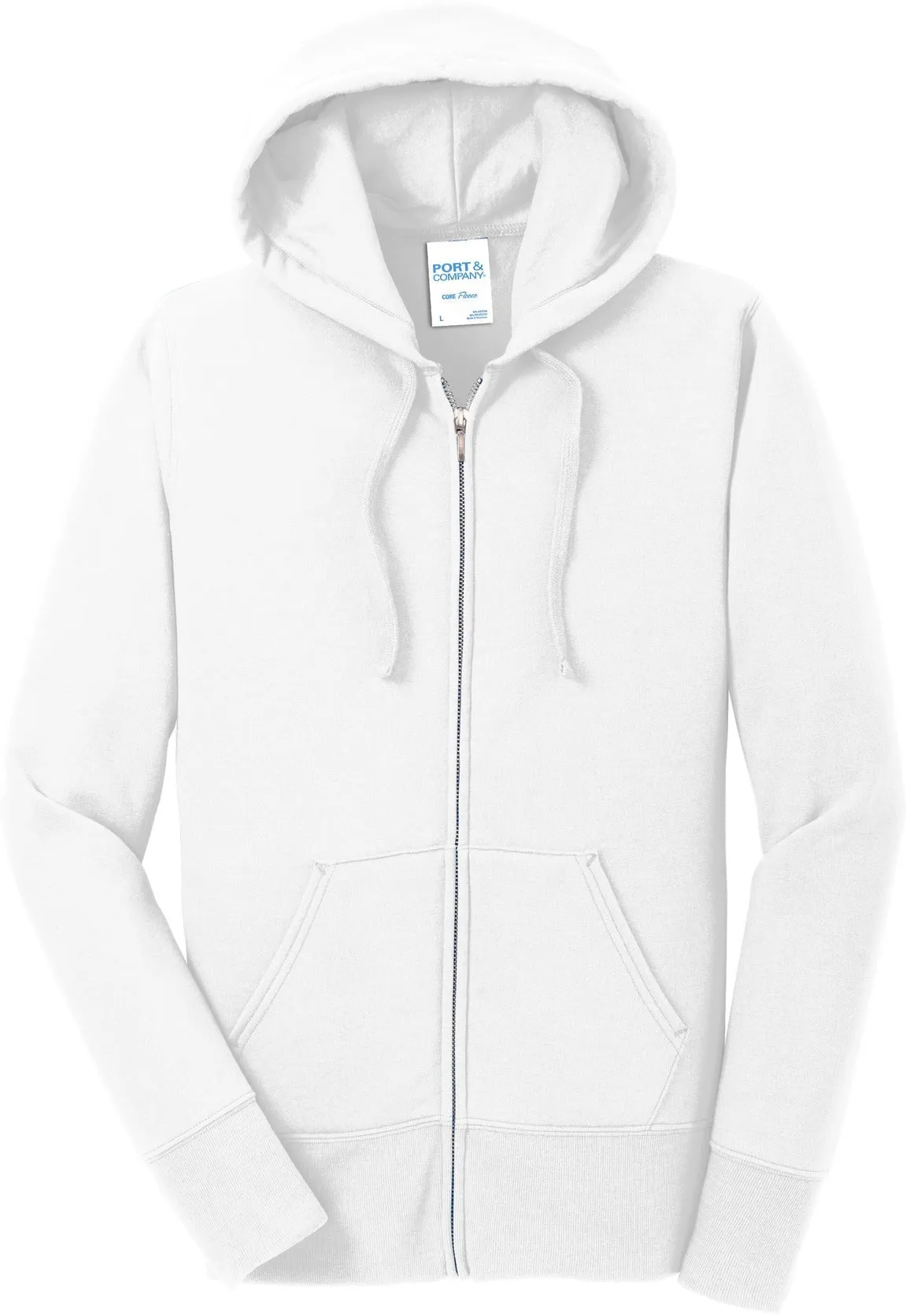 Port & Company Ladies Core Fleece Full-Zip Hooded Sweatshirt