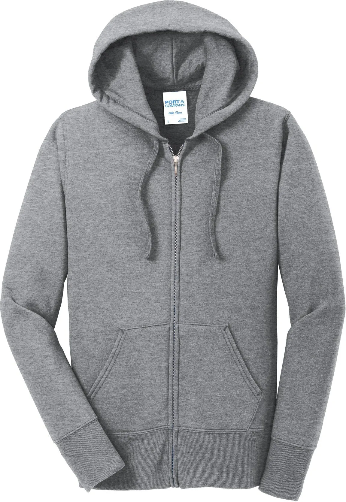 Port & Company Ladies Core Fleece Full-Zip Hooded Sweatshirt