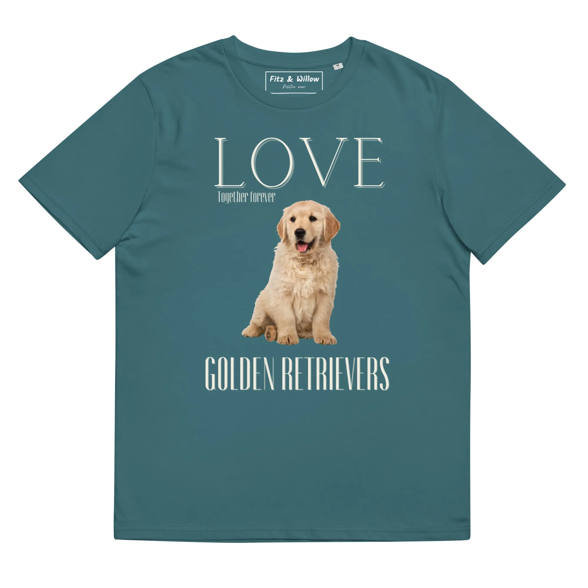 Puppy Golden Retriever lovers organic cotton t-shirt