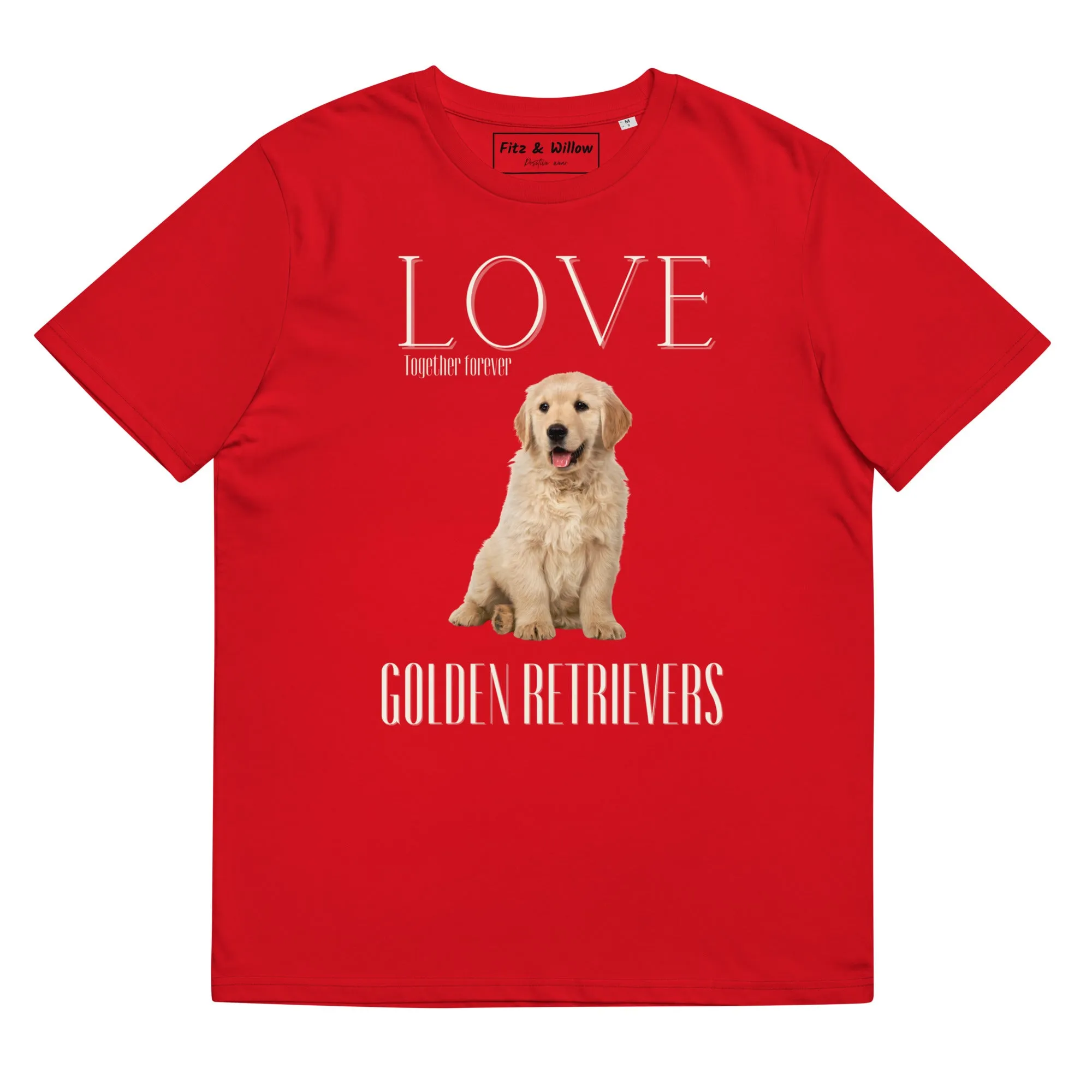 Puppy Golden Retriever lovers organic cotton t-shirt