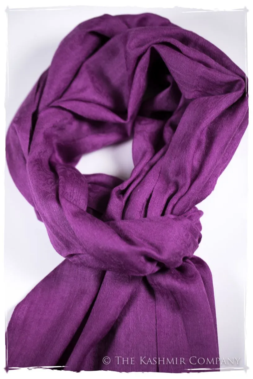 Purple Wine Paisley Kashmir Wool Scarf