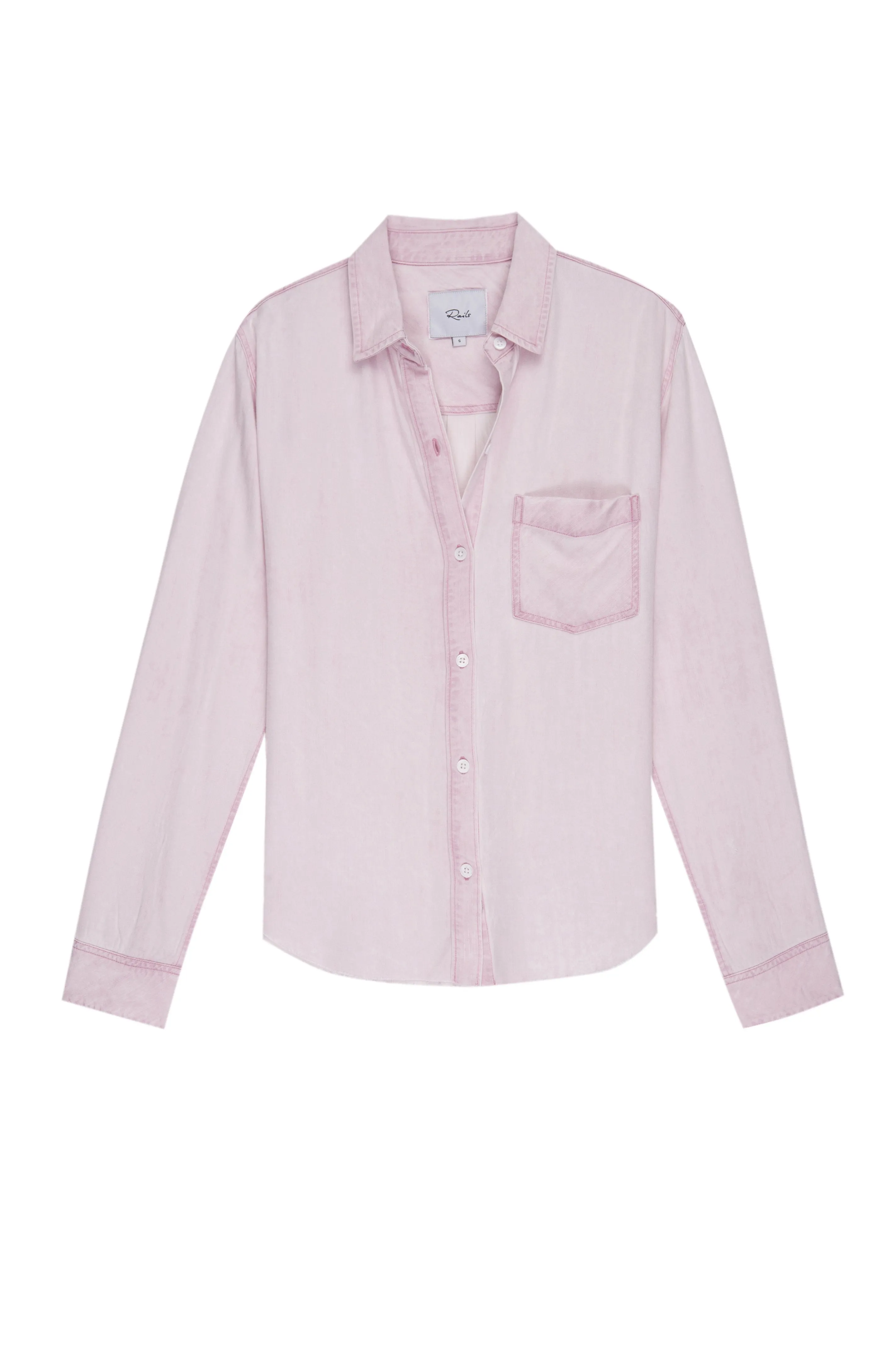 RAILS - Ingrid Raw Button Shirt in Dusty Rose