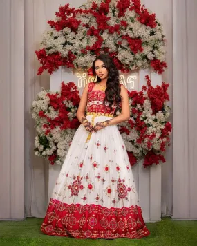 Red Design Habesha Wedding Dress Gorgeous Habesha Dress For Wedding