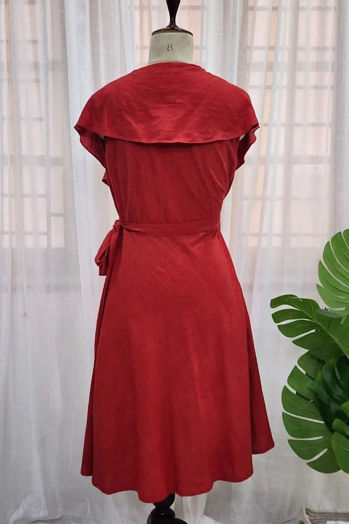 Red wrap dress