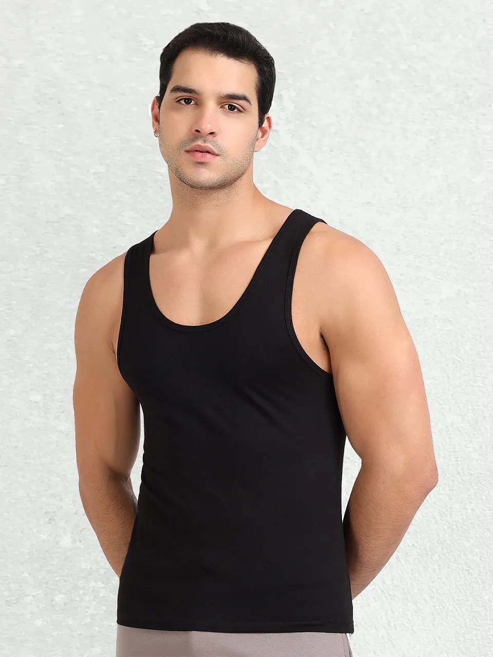 Regular Fit Organic Cotton Comfort Vest for Men-Pack of 4