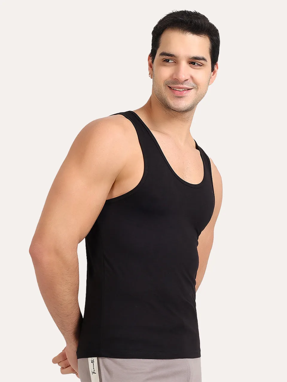 Regular Fit Organic Cotton Comfort Vest for Men-Pack of 4