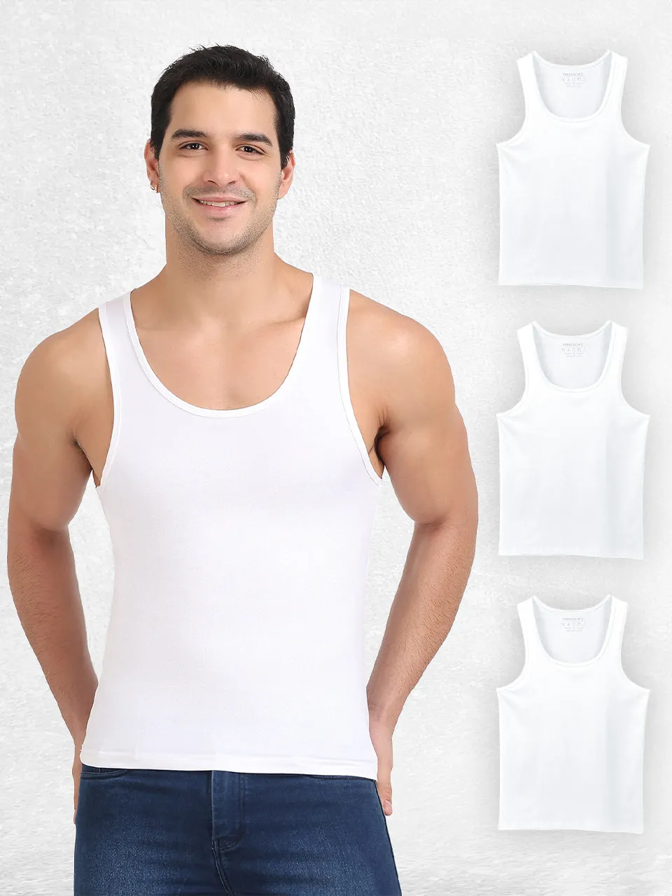 Regular Fit Organic Cotton Comfort Vest for Men-Pack of 4