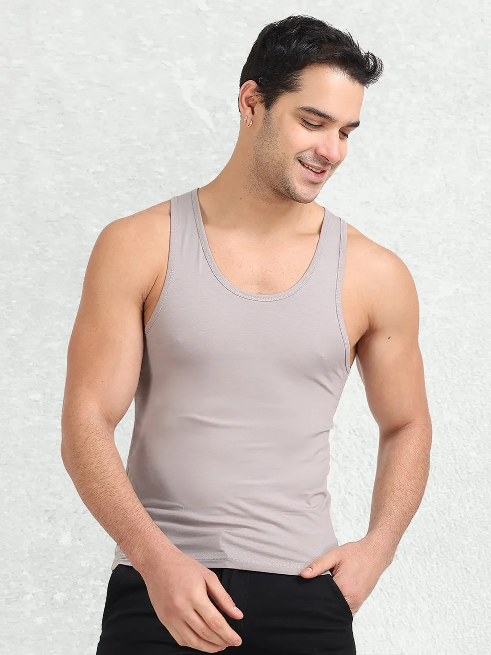 Regular Fit Organic Cotton Comfort Vest for Men-Pack of 4