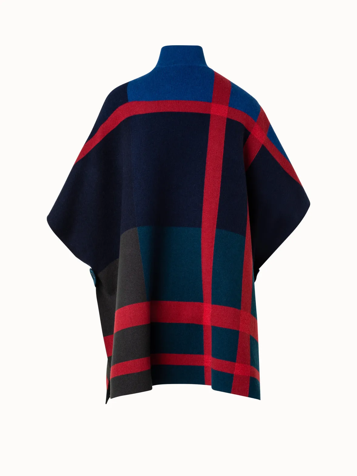 Reversible Cape in 100% Cashmere Double-Face Glen Check