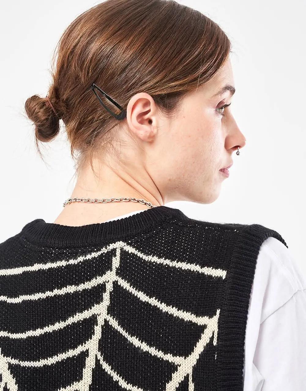 Route One Spiderweb Knitted Vest - Black