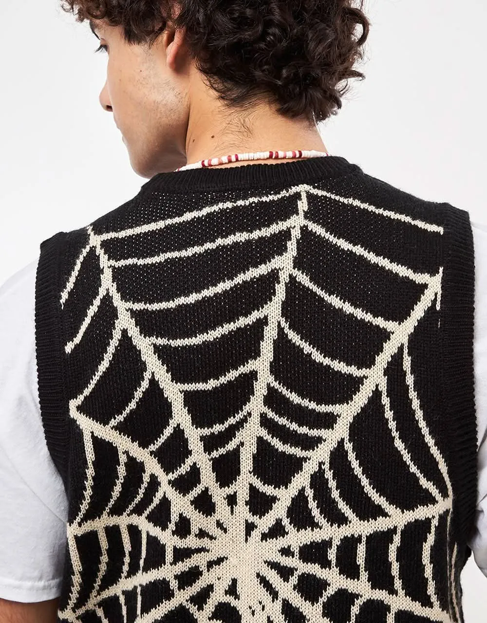 Route One Spiderweb Knitted Vest - Black