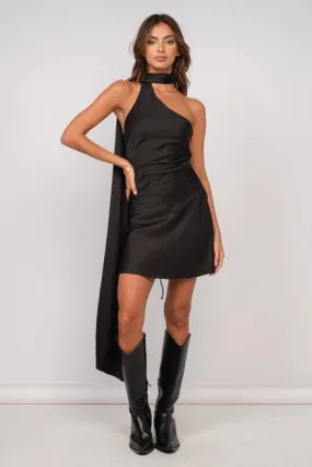 Satin One-Shoulder Mini Dress