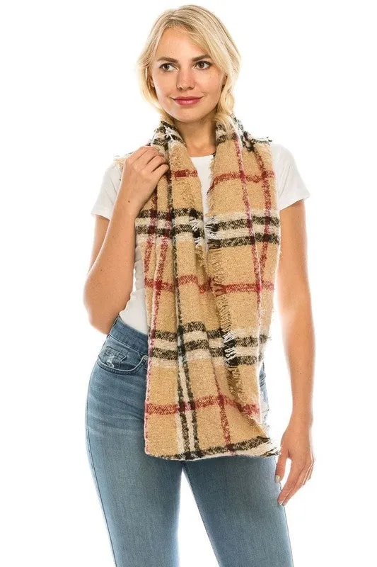 Scottish Plaid Checker Infinity Tassel Scarf