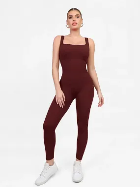 Shapewear Square Neck Seamless Tank Workout Jumpsuit