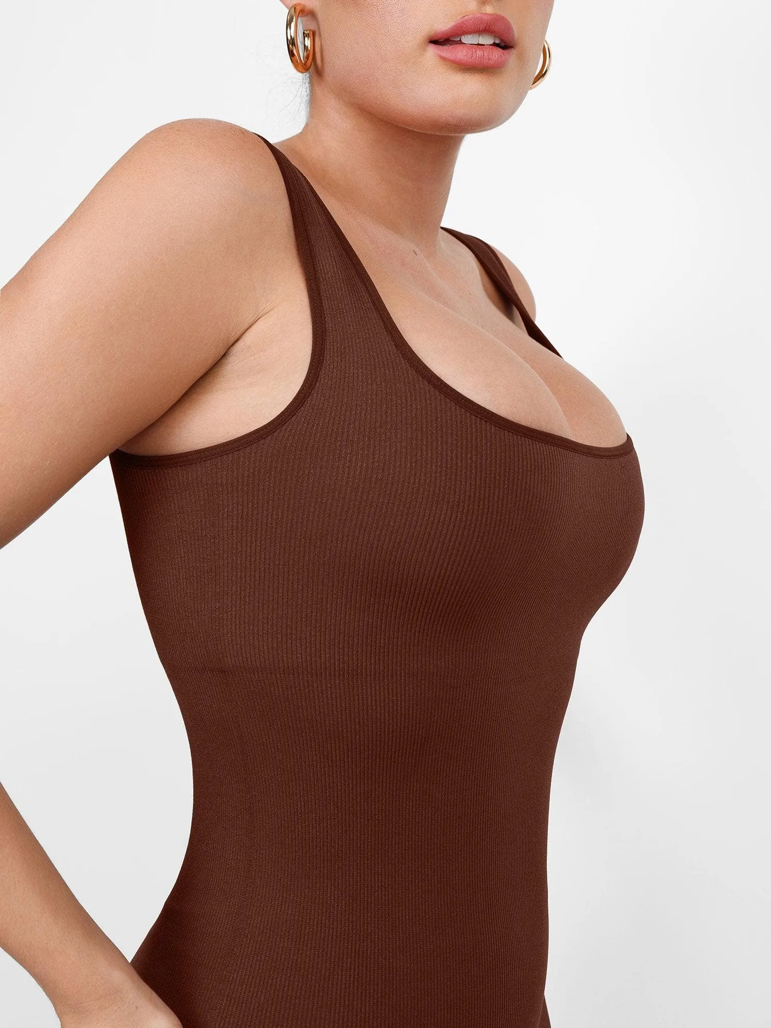 Shapewear Square Neck Seamless Tank Workout Jumpsuit