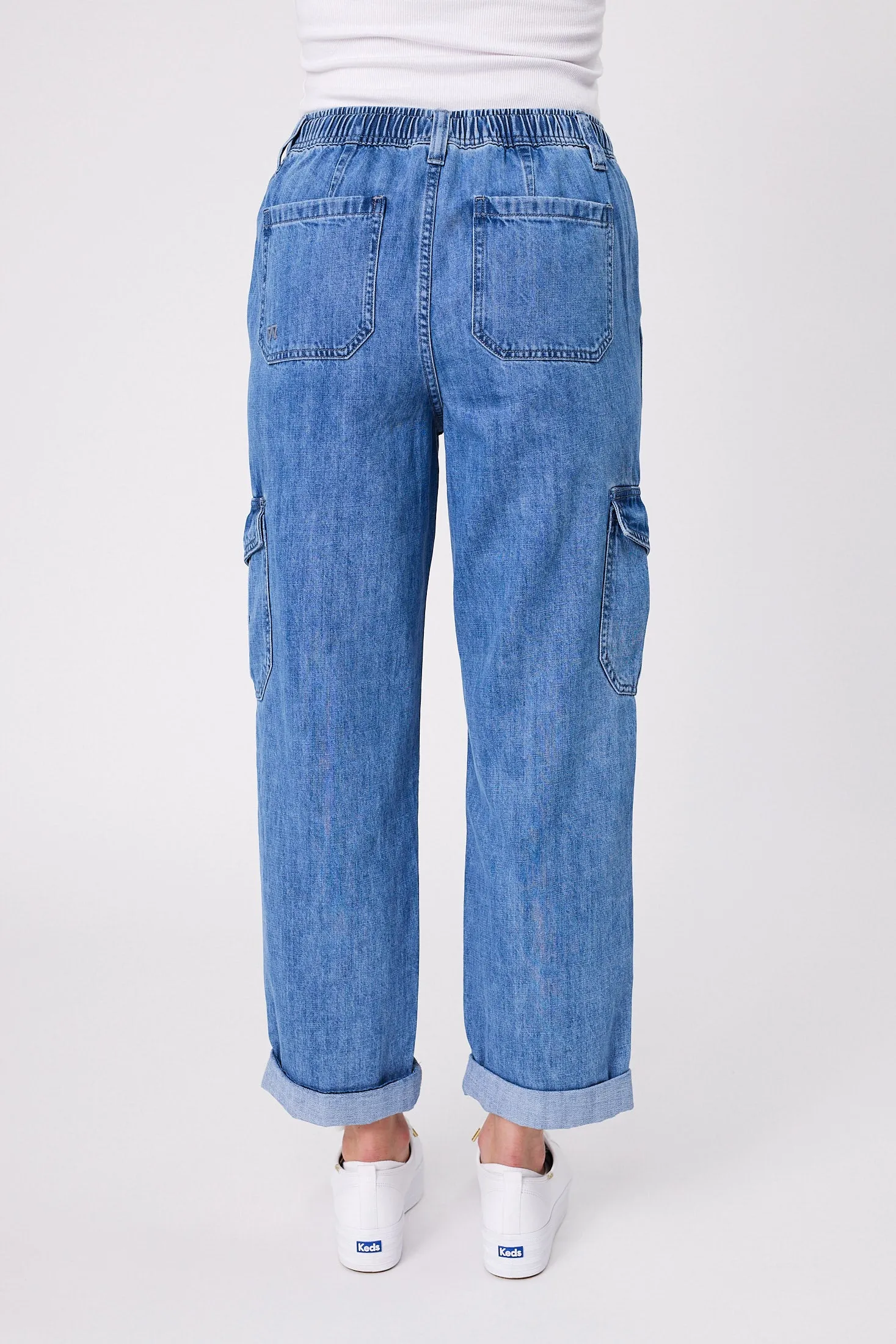 Shine On Label Xander Denim Cargo Jogger Blue