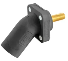 Single Pole 300/400A Series, Inlet, Angled, T Stud, BLACK HUBBELL - HBLMRASBK