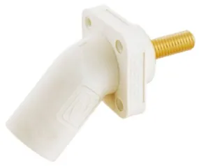 Single Pole 300/400A Series, Inlet, Angled, T Stud, WHITE HUBBELL - HBLMRASW