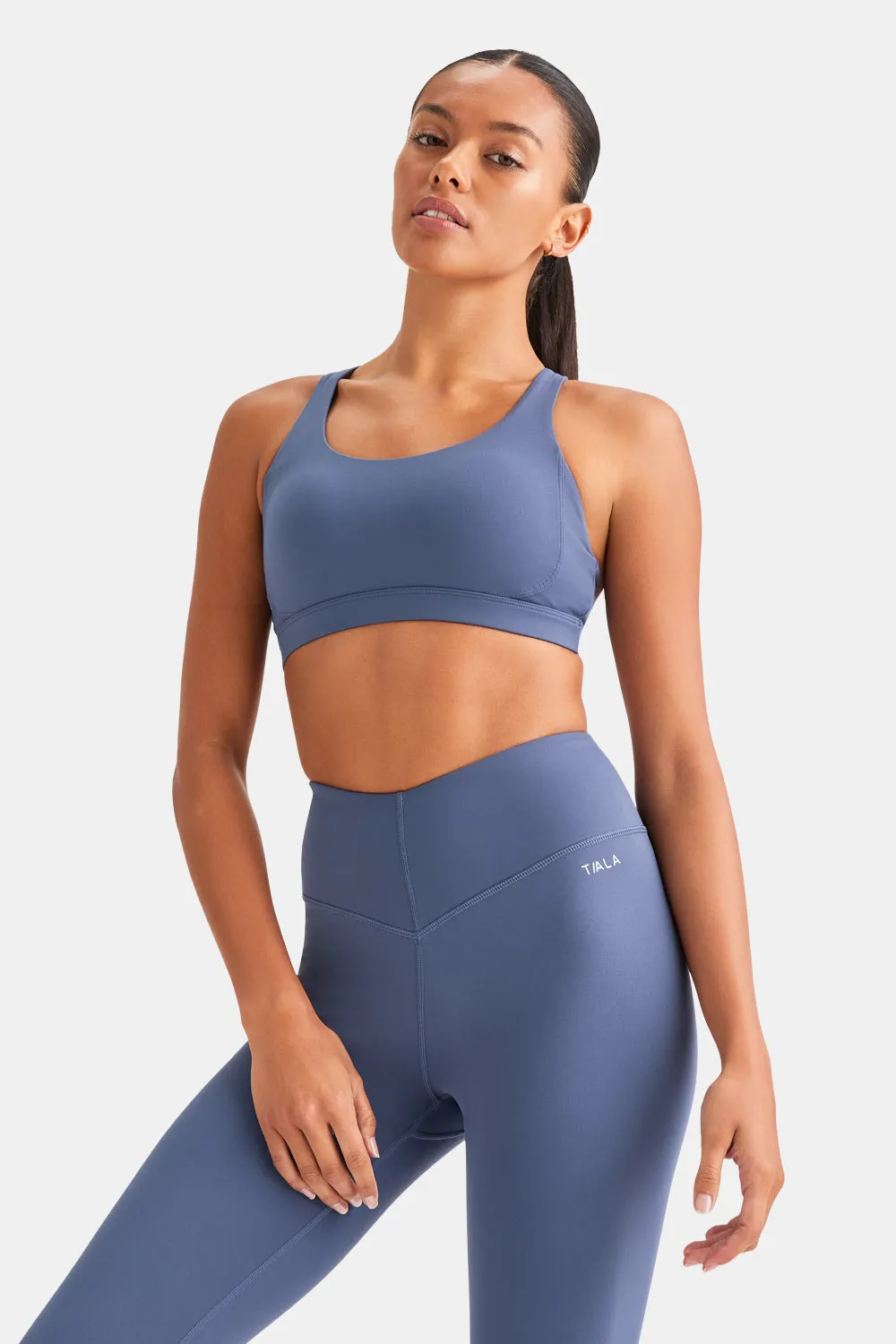 SKINLUXE TANK SPORTS BRA - VINTAGE BLUE