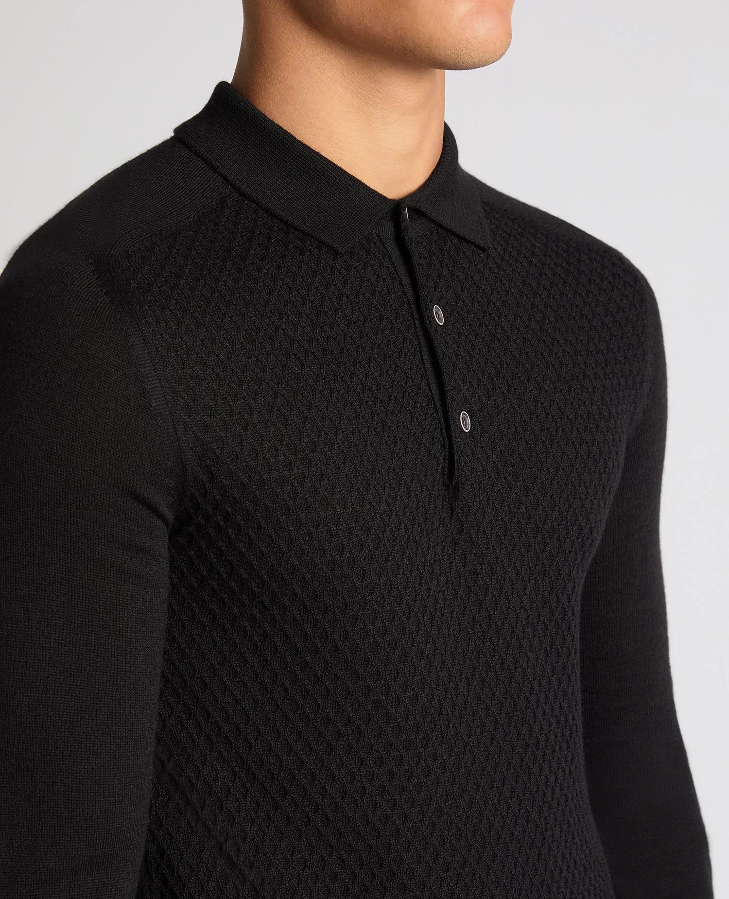 Slim Fit Merino Wool-Blend Knitted Polo