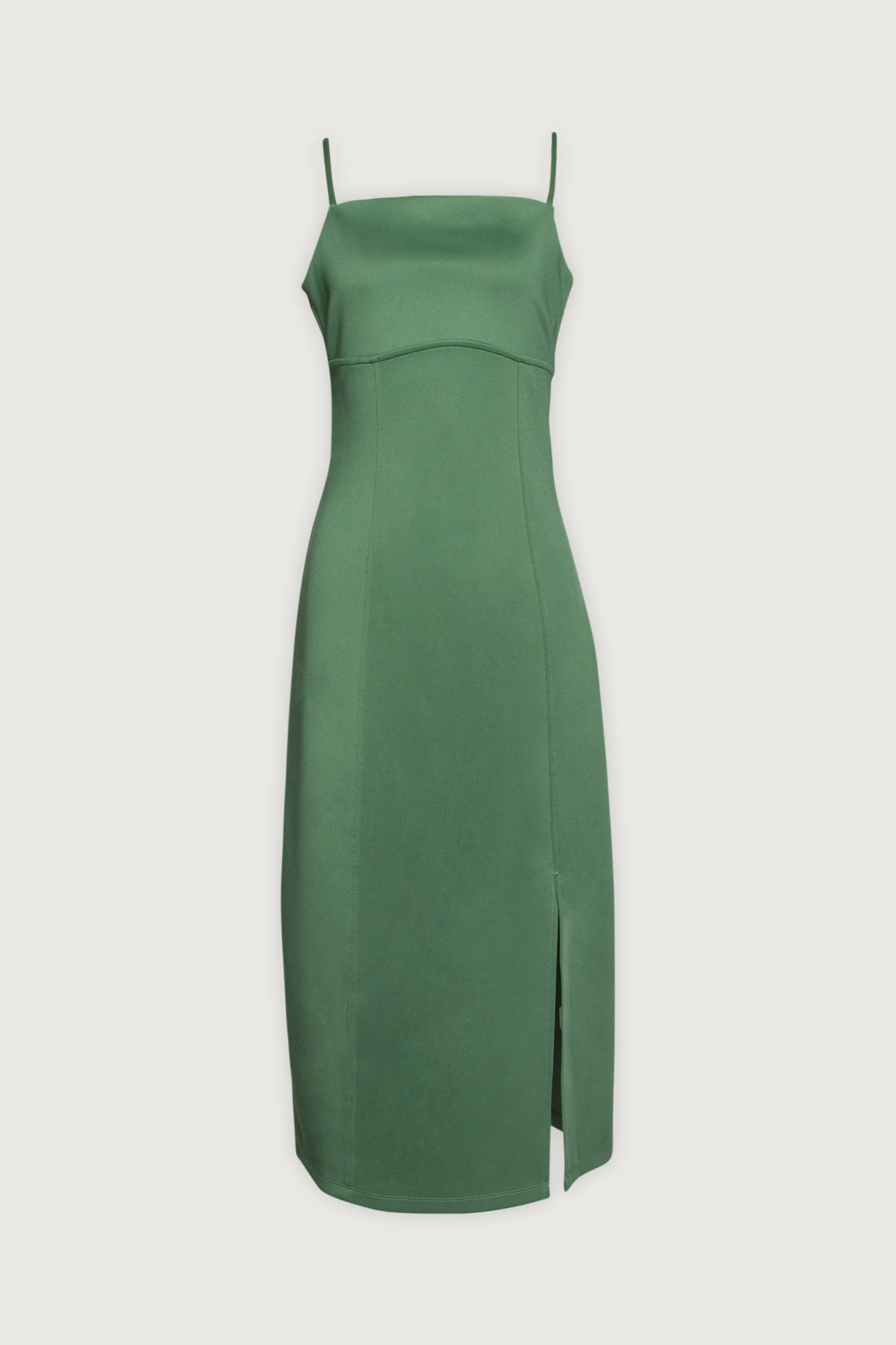 SQUARE NECKLINE MIDI DRESS