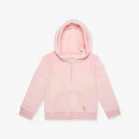 Starry Pink Velour Zip Hoodie