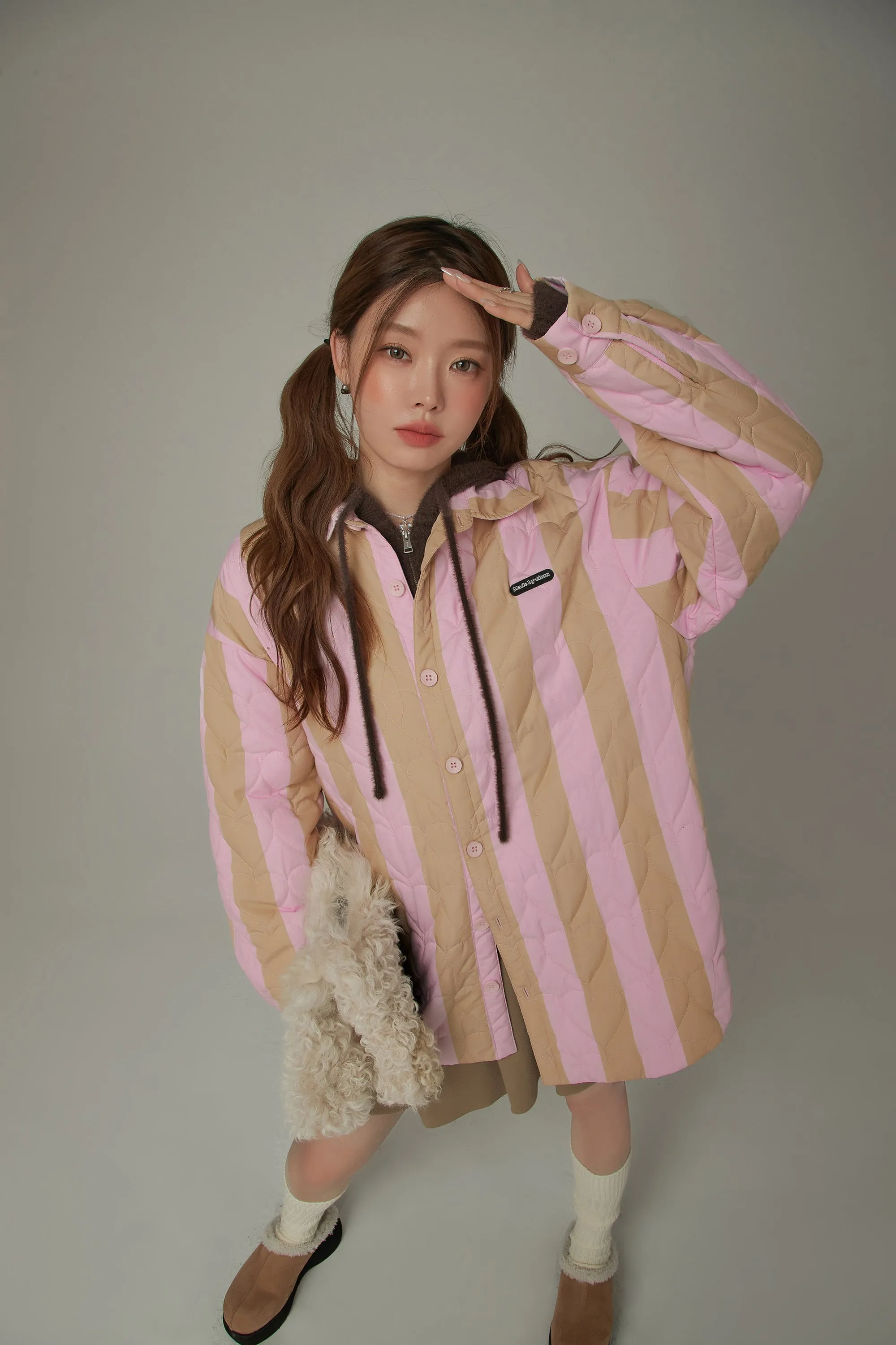 Striped Heart Quilted Jacket