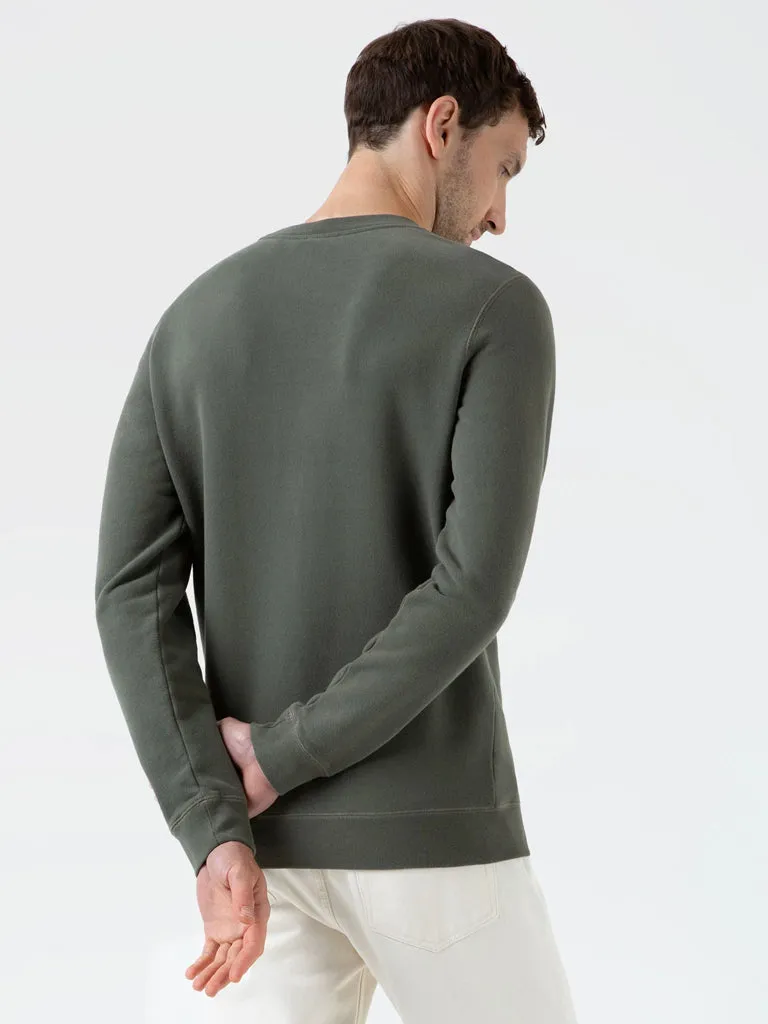 Sunspel Loopback Sweatshirt in Khaki