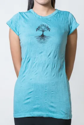 SureDesign Women's Super Soft Tshirt Tree Of Life Turquoise