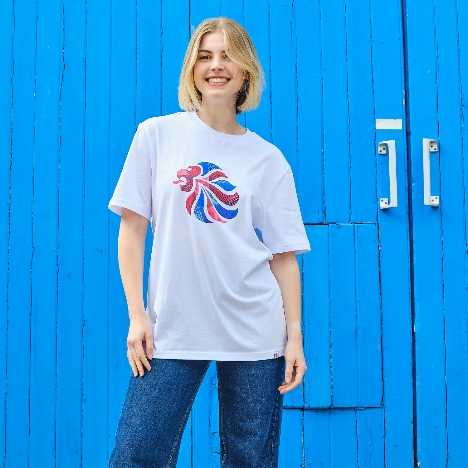 Team GB Abstract Lion T-shirt White