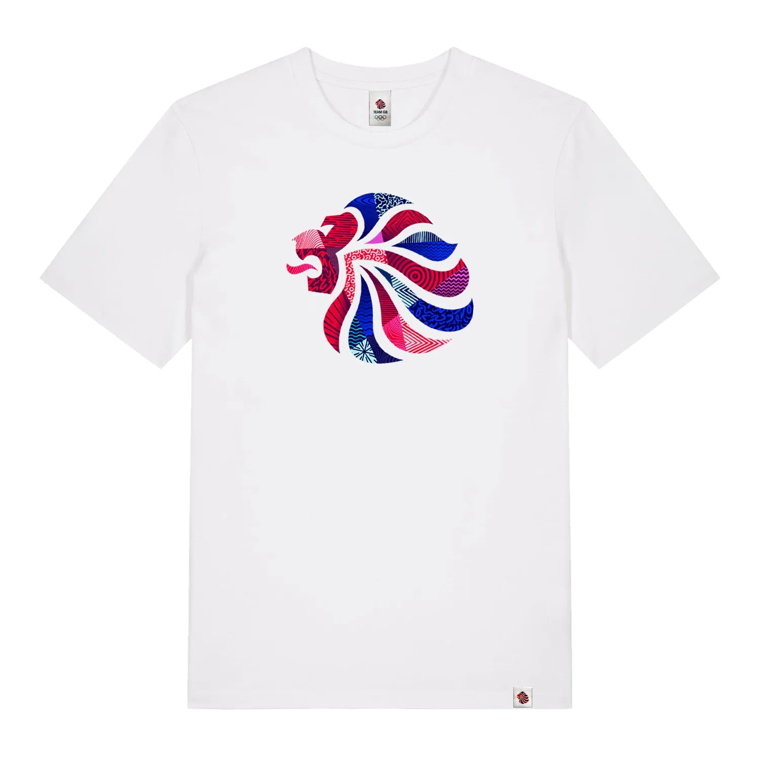 Team GB Abstract Lion T-shirt White