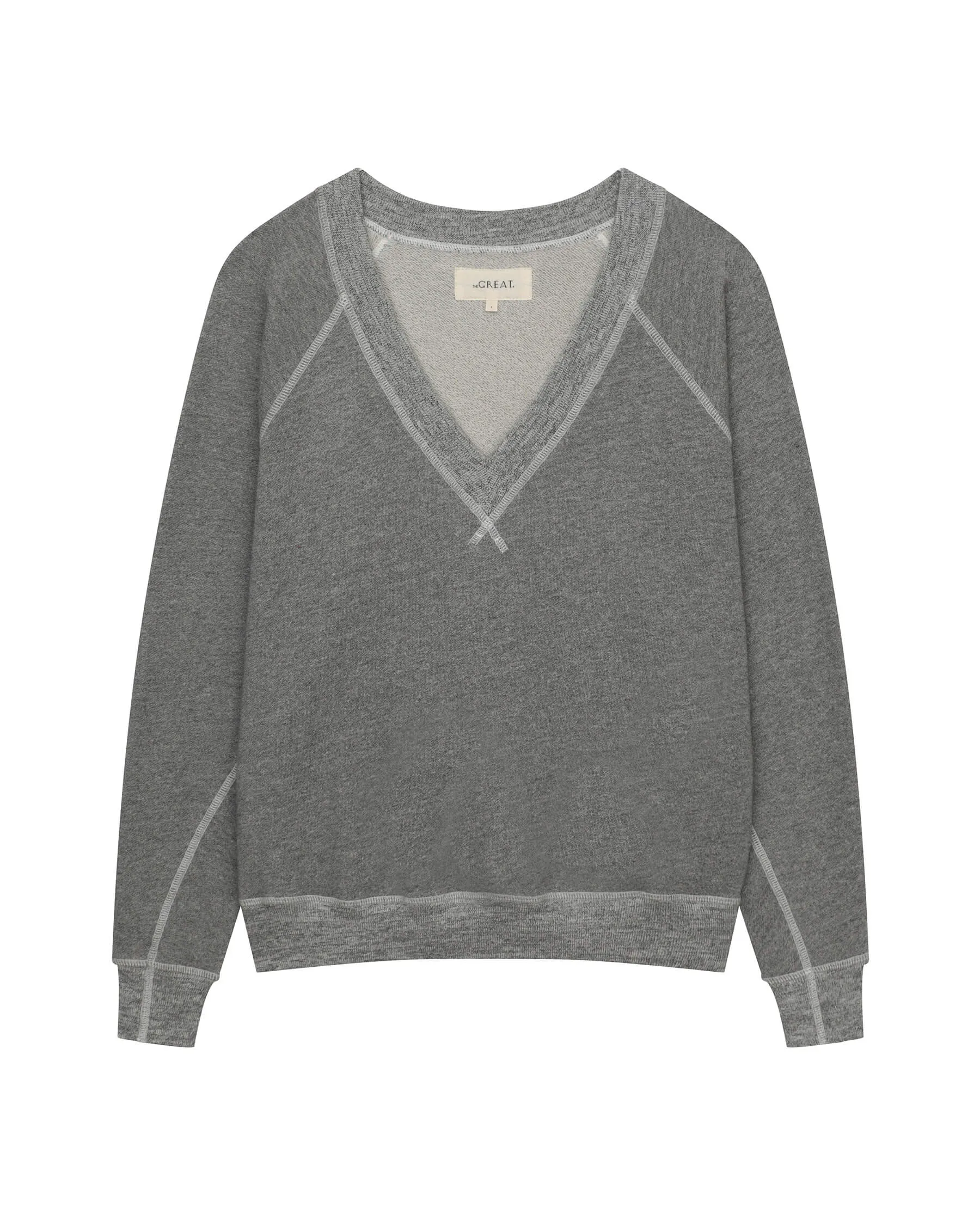 The V-Neck Sweatshirt. -- Varsity Grey