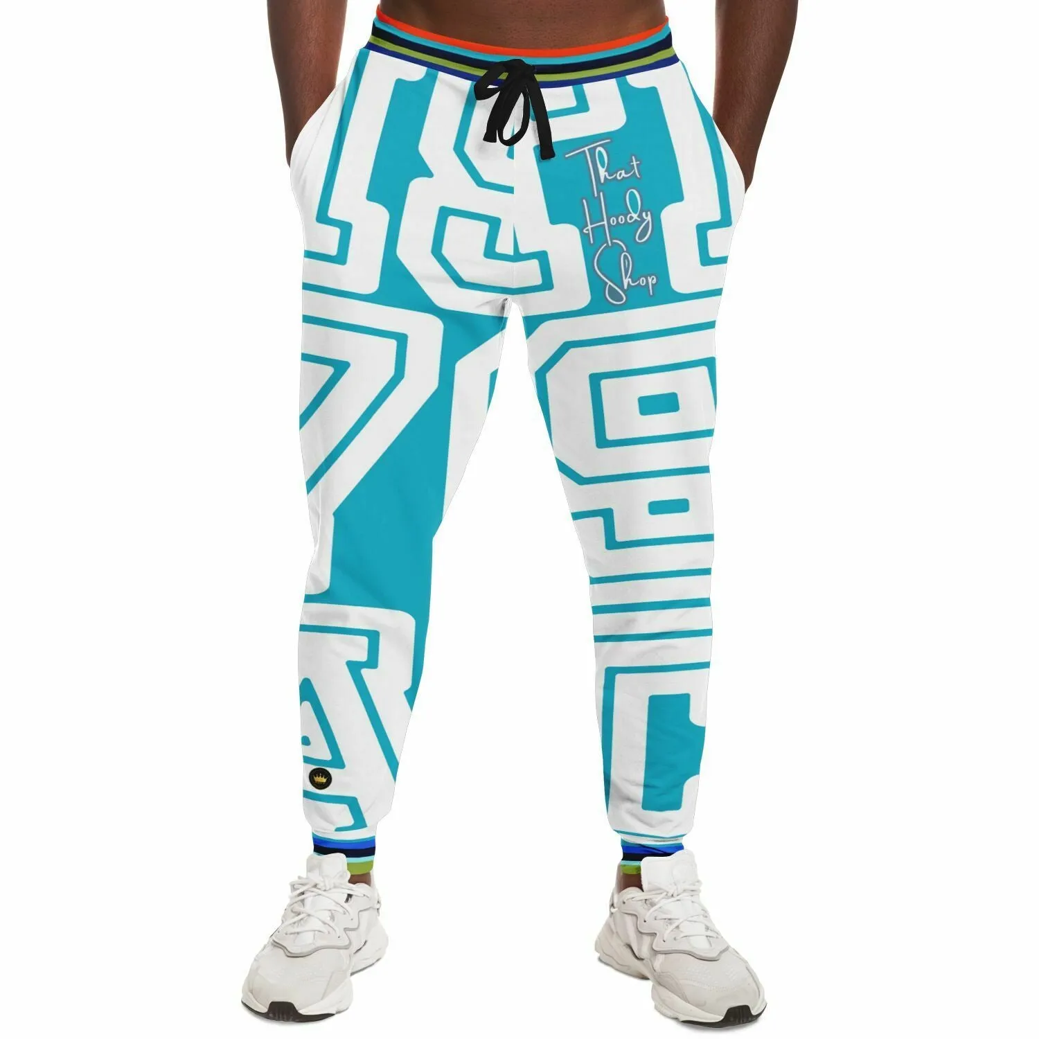 THS 1976 CA Monogram in Bahamian Blue Eco-Poly Unisex Joggers