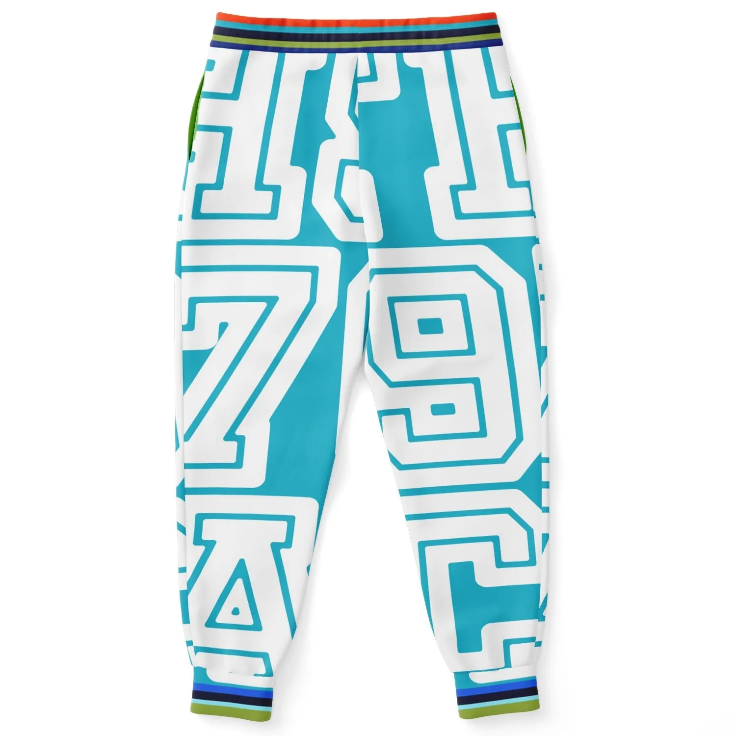 THS 1976 CA Monogram in Bahamian Blue Eco-Poly Unisex Joggers