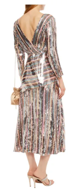 Tyra Sequin Wrap Dress