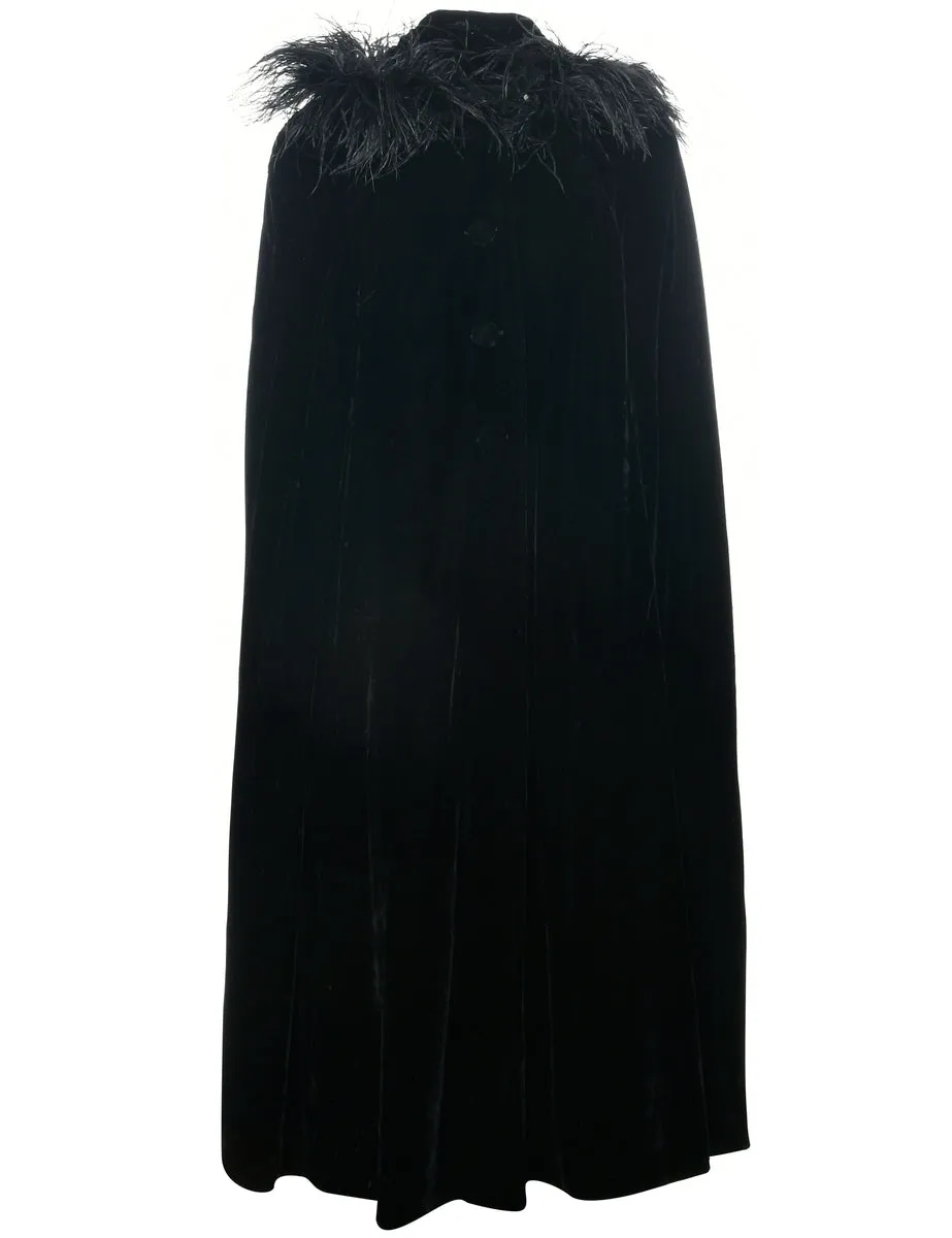 Velvet Black Cape - M