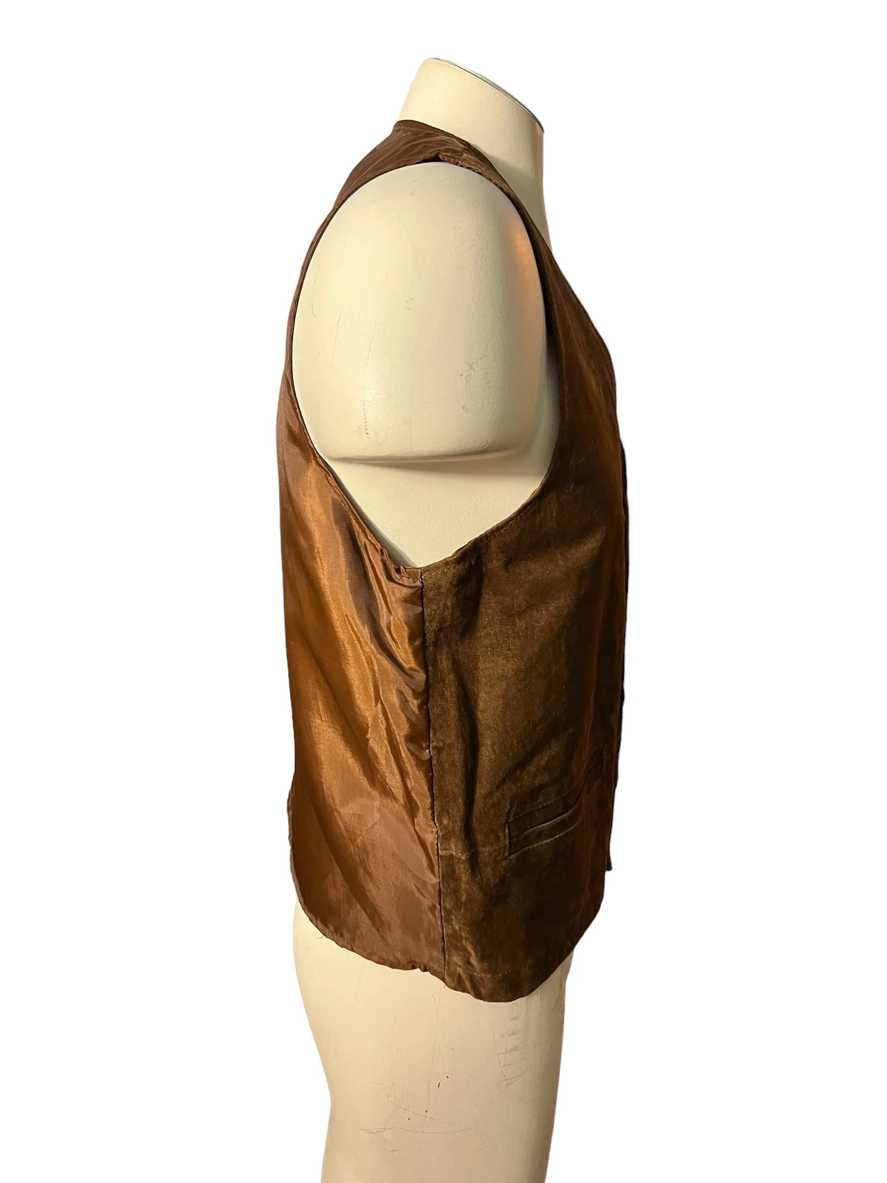 Vintage 80's men's leather vest S