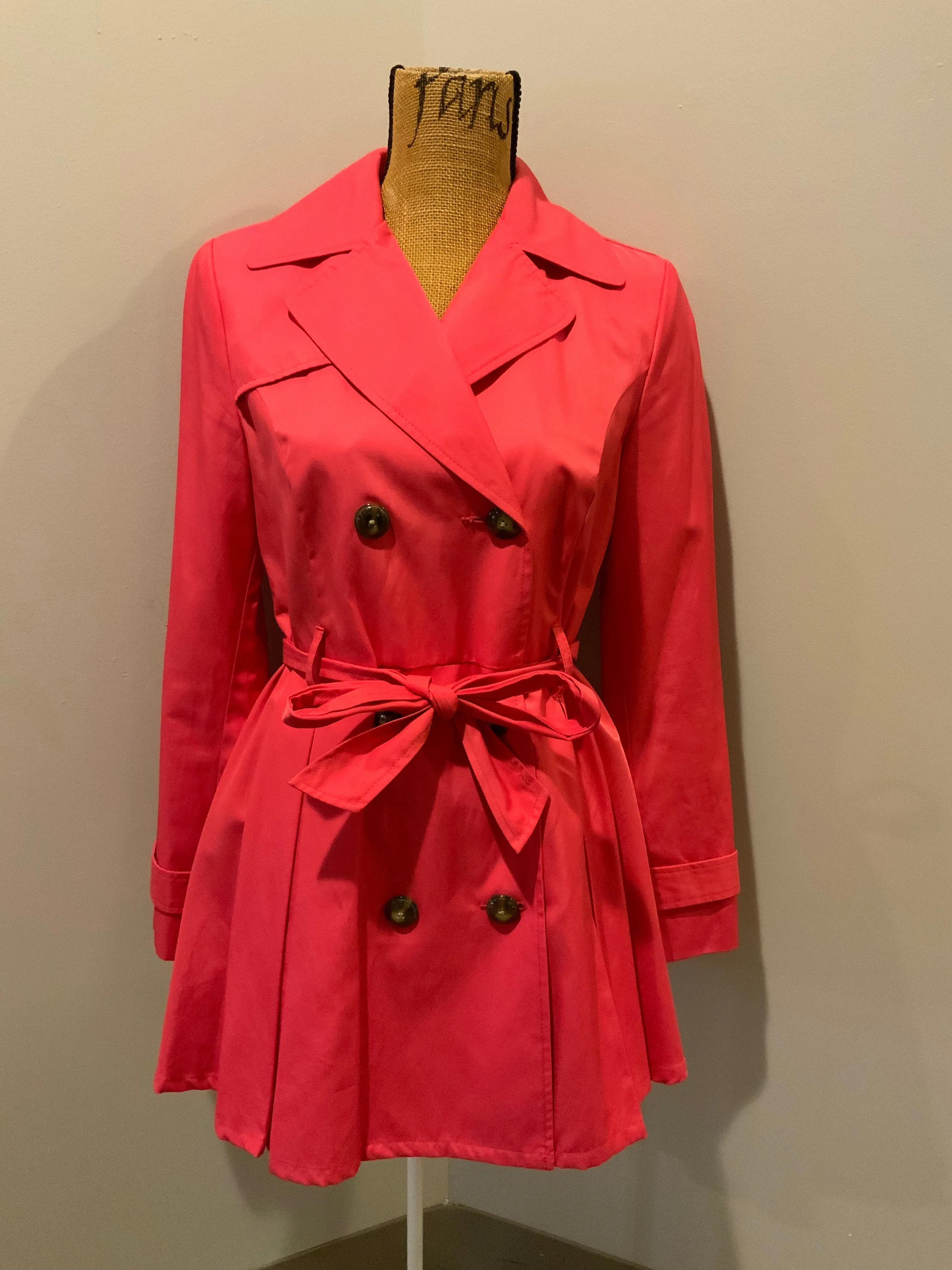 Vintage Black Rivet Pink Trench Coat SOLD