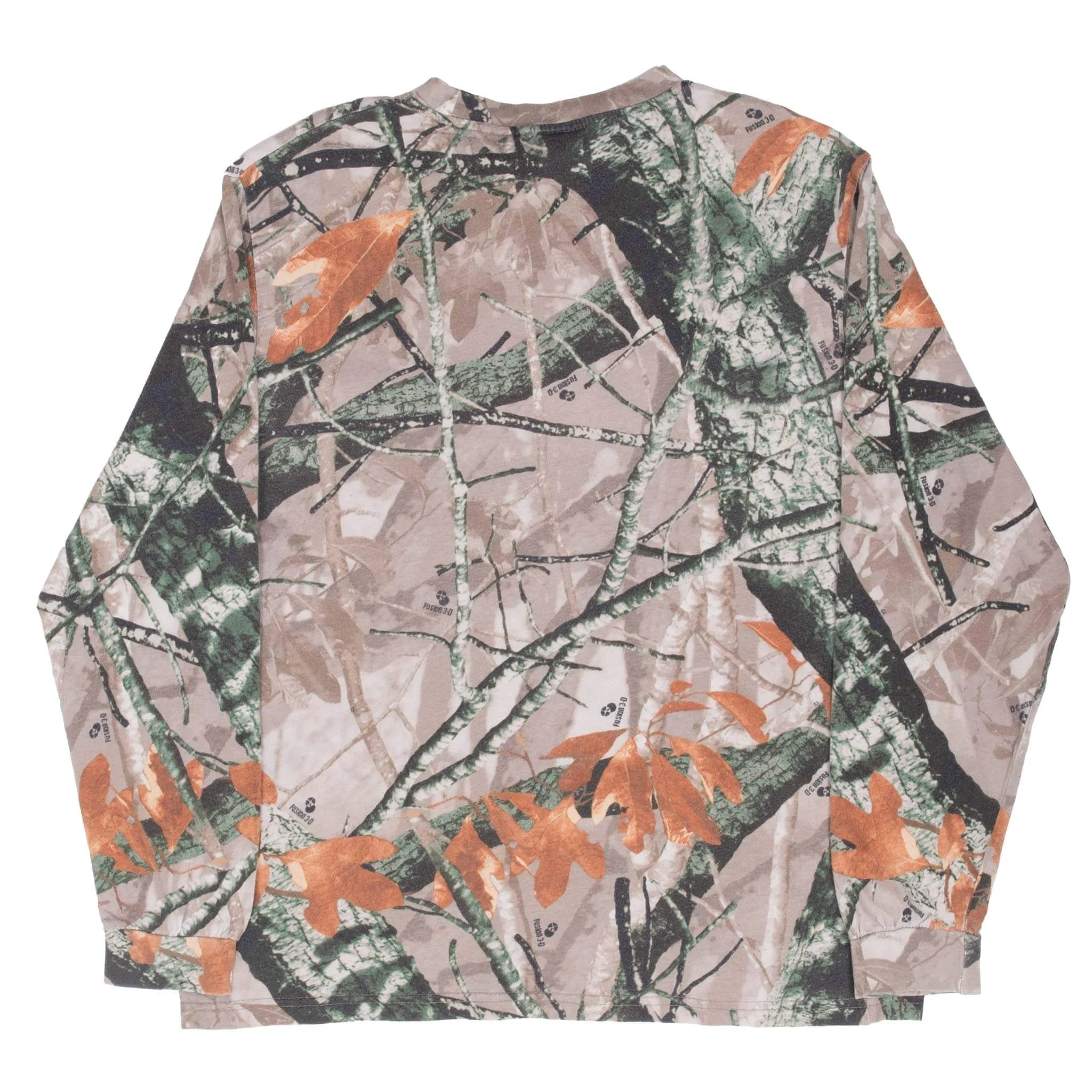 VINTAGE HUNTING FUSION 3D CAMO LONG SLEEVE POCKET TEE SHIRT MEDIUM