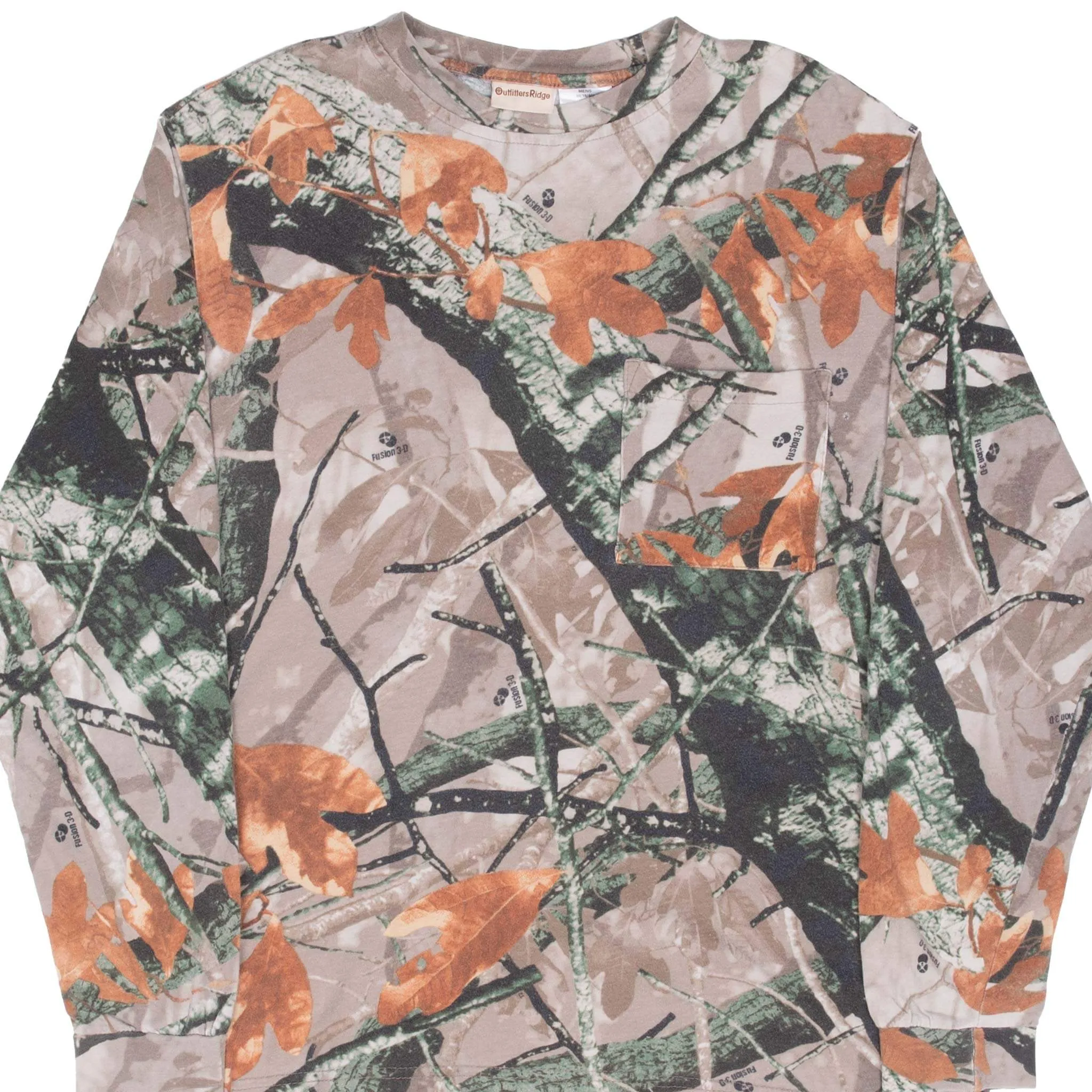 VINTAGE HUNTING FUSION 3D CAMO LONG SLEEVE POCKET TEE SHIRT MEDIUM