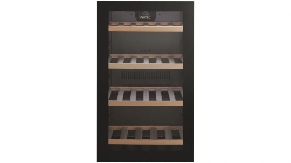 Vintec 35 Bottle Single Zone Wine Cabinet Black Glass VWS035SBB-X