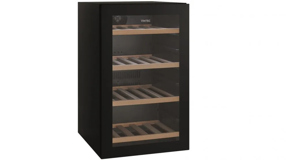 Vintec 35 Bottle Single Zone Wine Cabinet Black Glass VWS035SBB-X